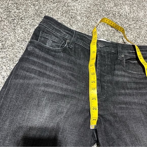 Evereve Faded Black Jeans The Ever Straight High Rise Fit Button Fly Raw Hem 28 - Picture 4 of 11